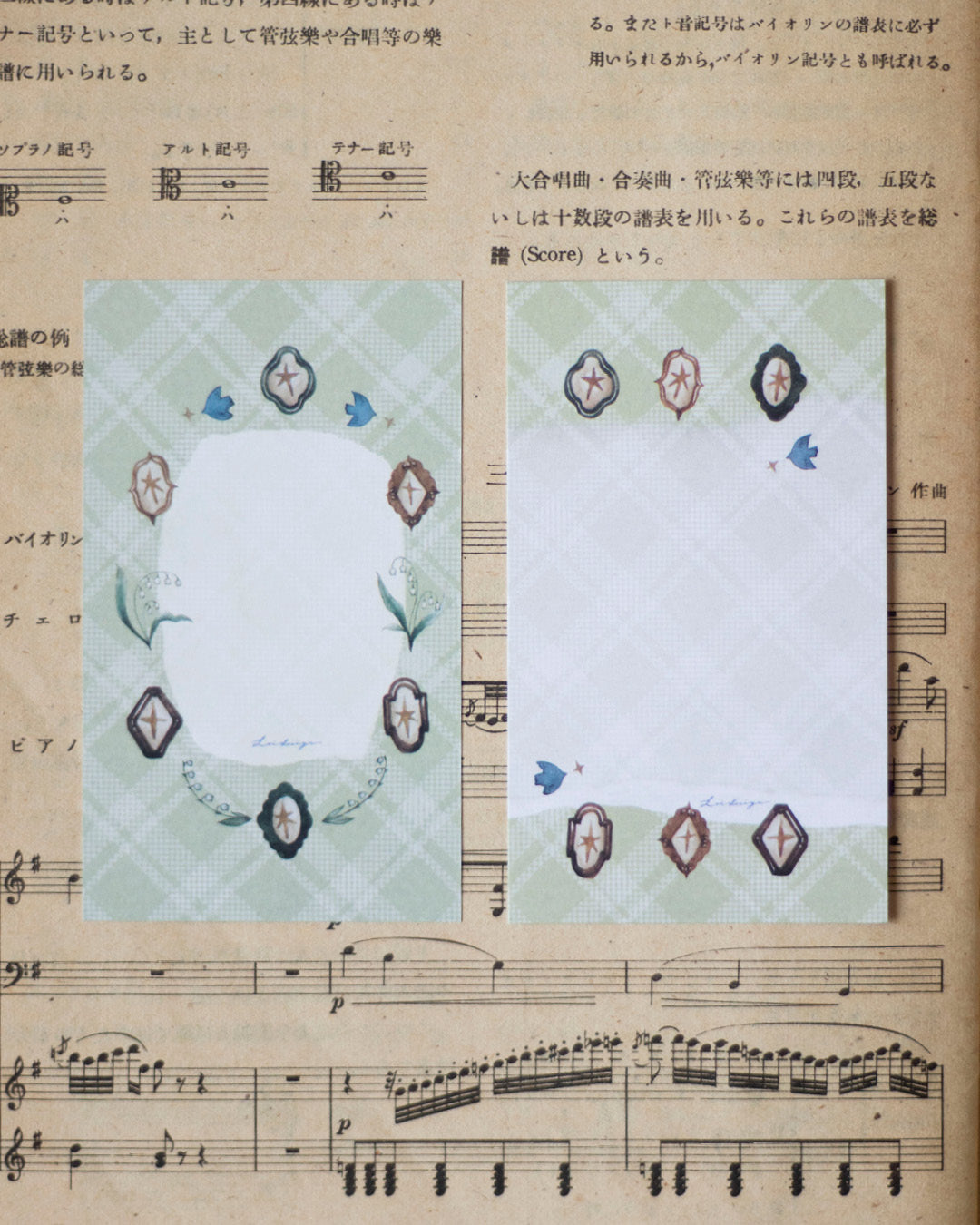 Loi Design Memo | Mini 5 - Lily of the Valley Collection – Floral Plate (Tracing Paper + Double-sided Writing Paper)