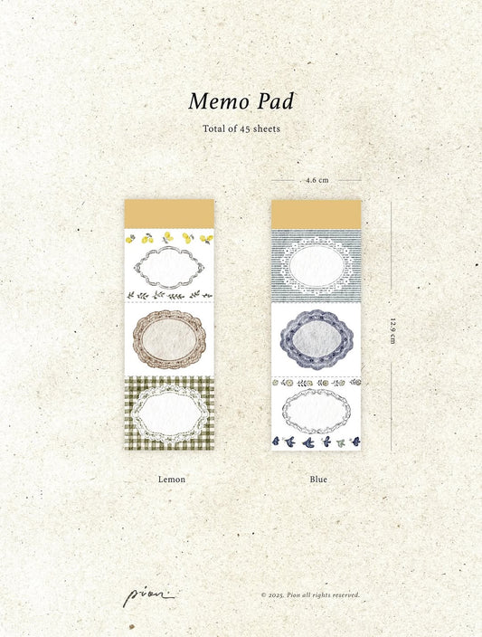 Memo Pad | Lemon, Blue