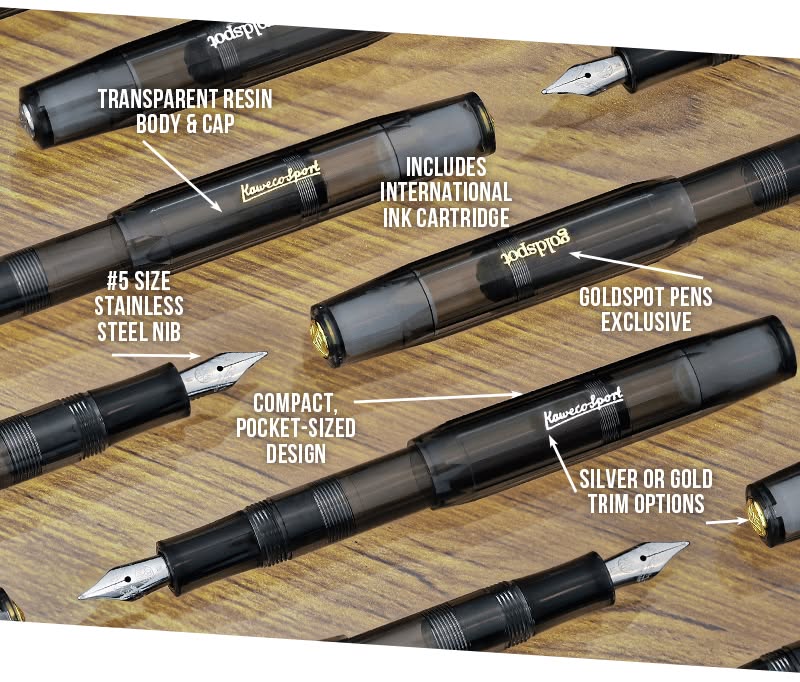 Goldspot Exclusive | Sport Fountain Pen Transparent Ultimate Gray (Silver/Gold) (2021)