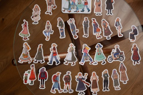 Tin box sticker set | We move forward happily