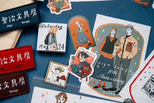 Sticker set | Aiya Bungu Stationery store 10th Anniversary (24 Sheets)