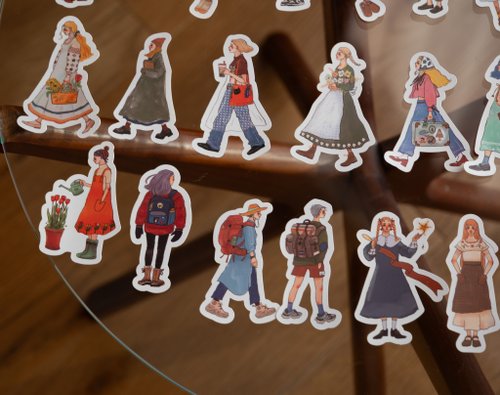 Tin box sticker set | We move forward happily