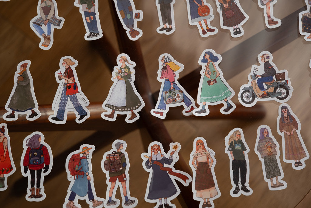 Tin box sticker set | We move forward happily