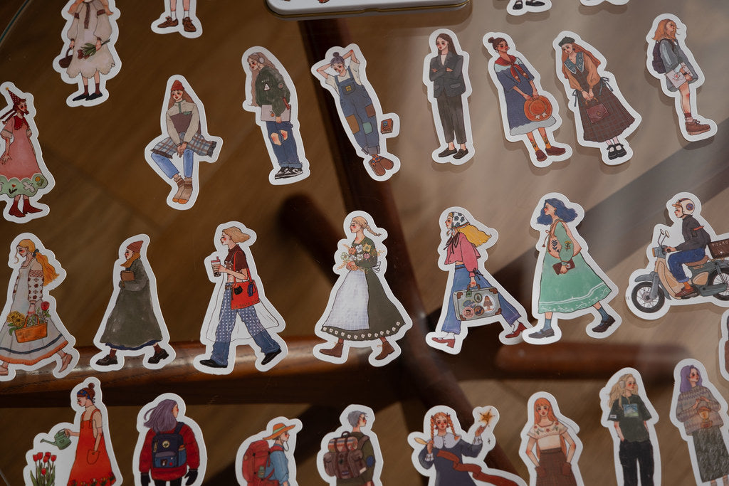 Tin box sticker set | We move forward happily