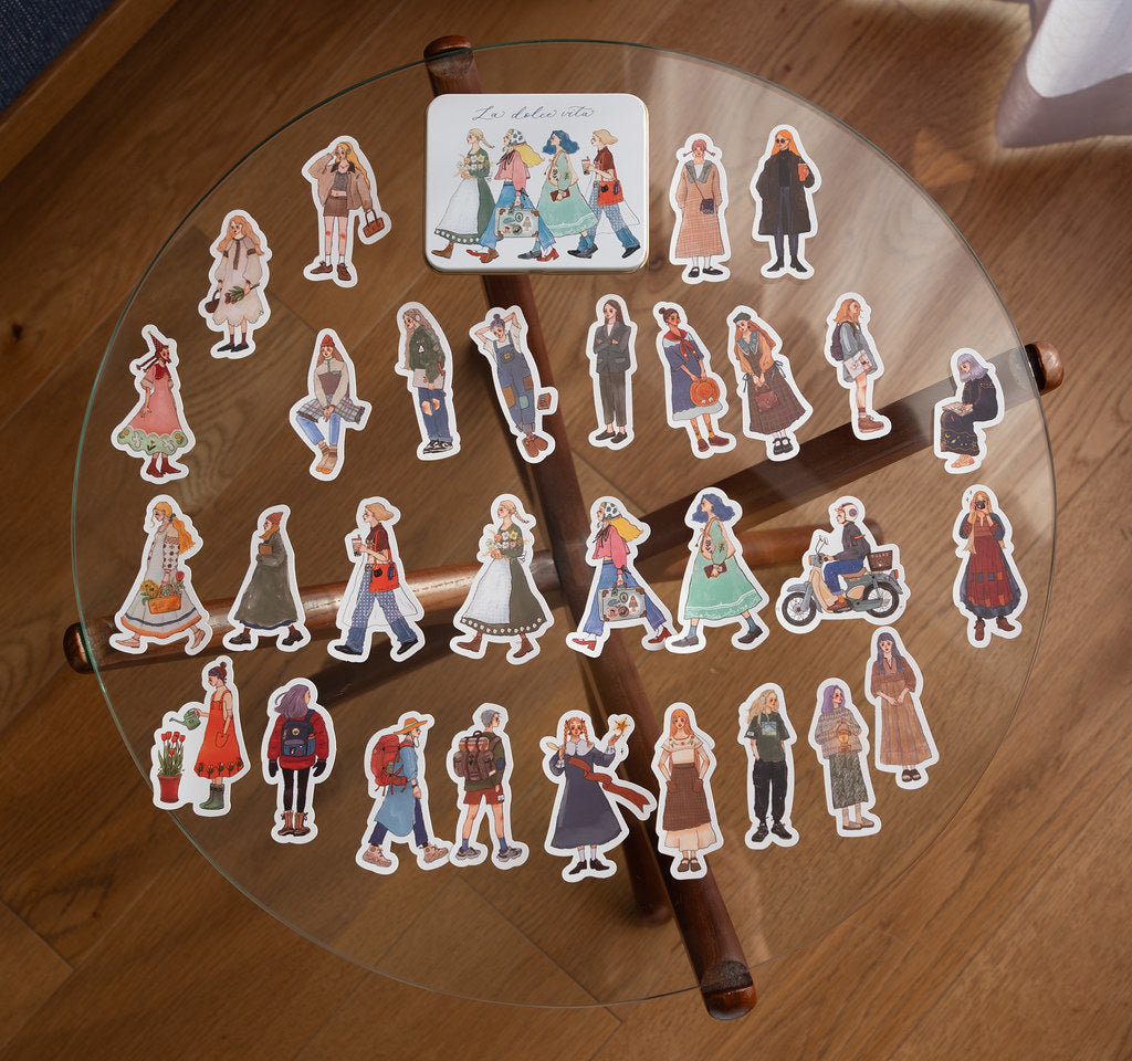 Tin box sticker set | We move forward happily