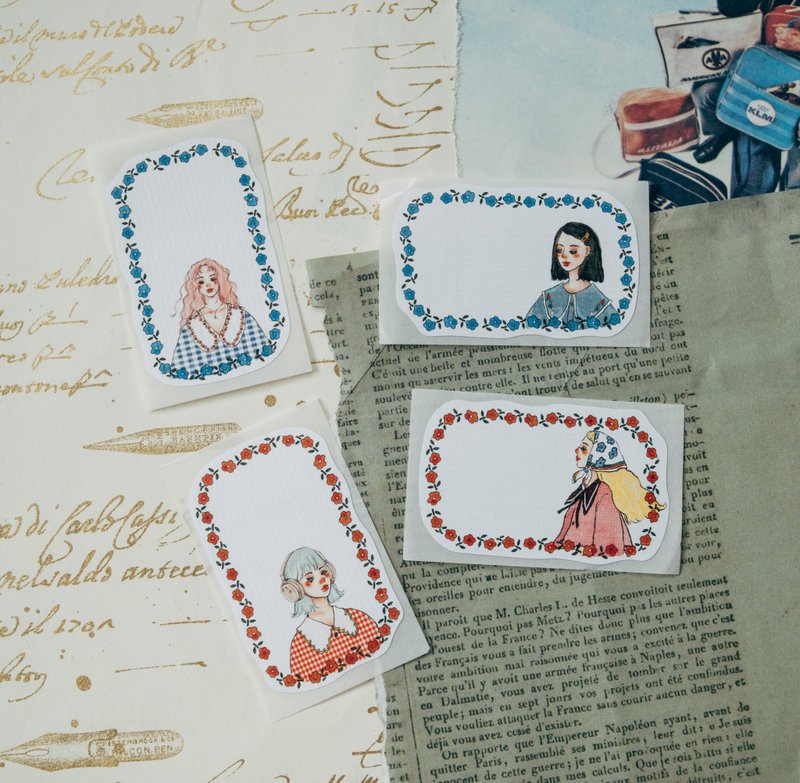 Label Sticker | A-style flower frame octagonal label sticker