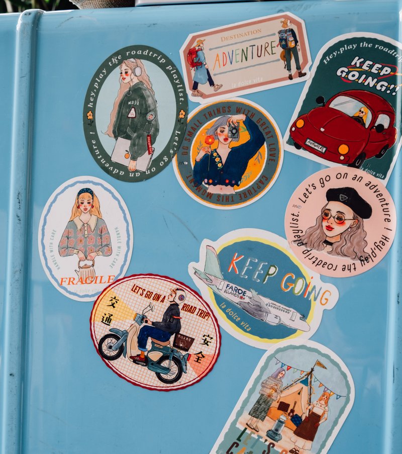 Waterproof stickers | La dolce vita travel agency (with variants)