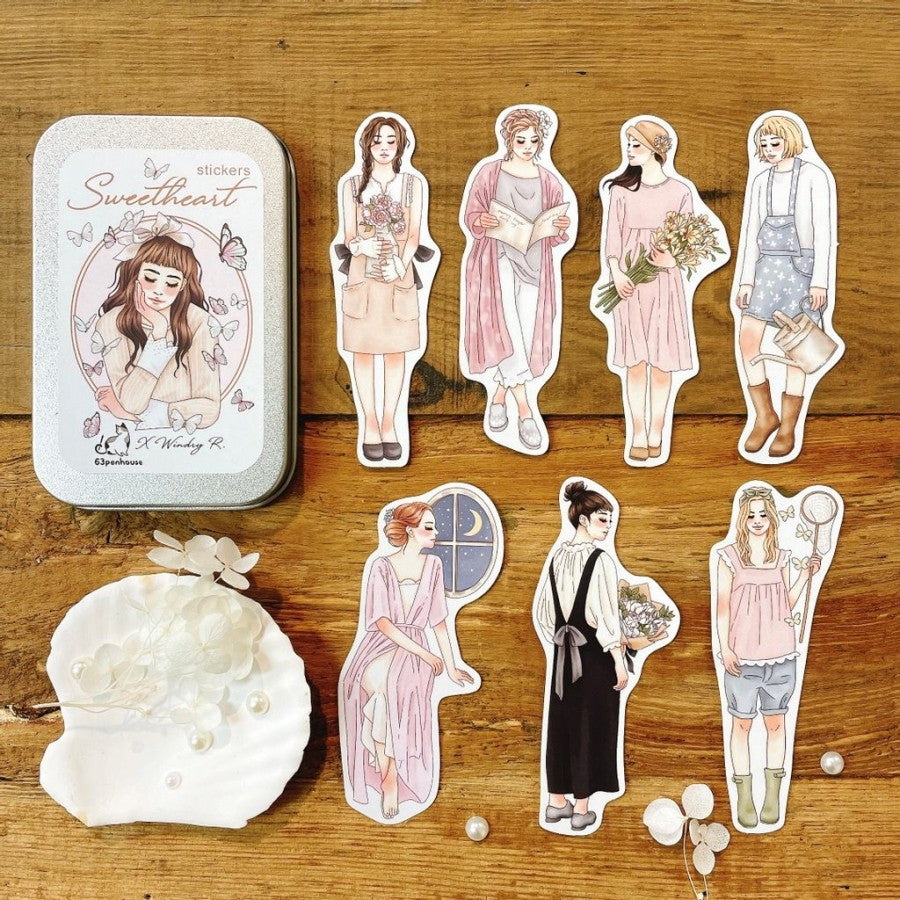 Stickers in Tin Box | Sweetheart