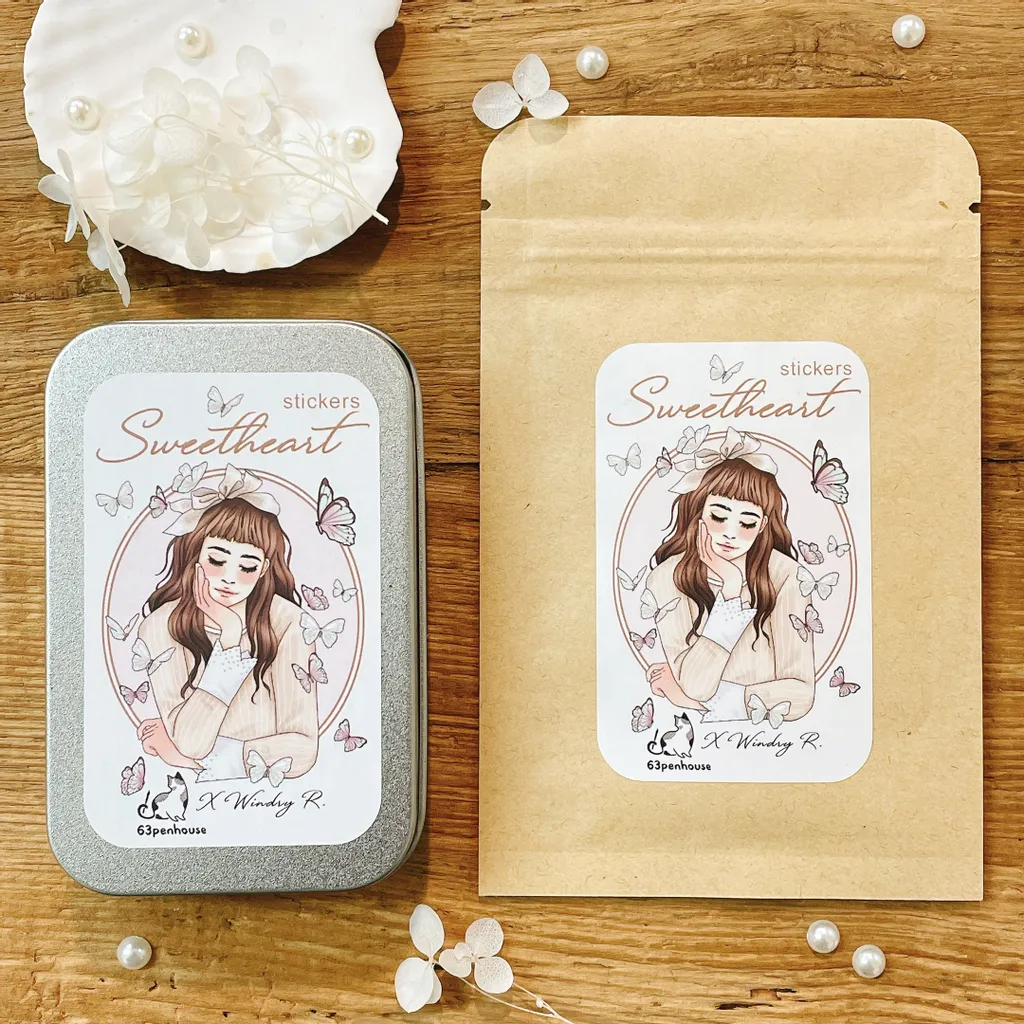 Stickers in Tin Box | Sweetheart