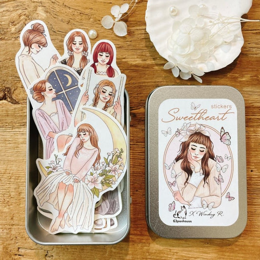 Stickers in Tin Box | Sweetheart