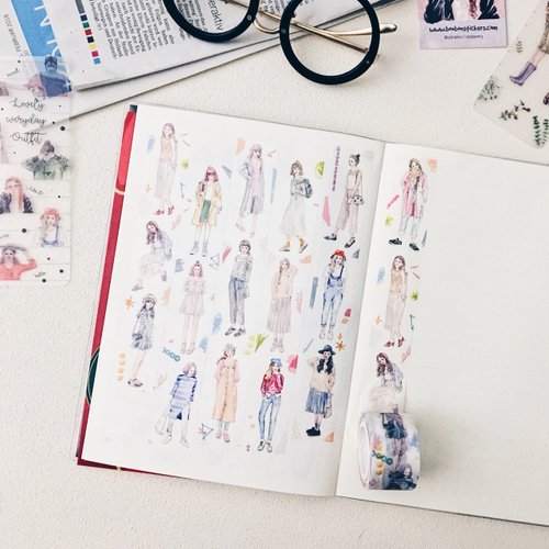 Washi Tape | Bon Bon Girls (2.5cm) (with variants)