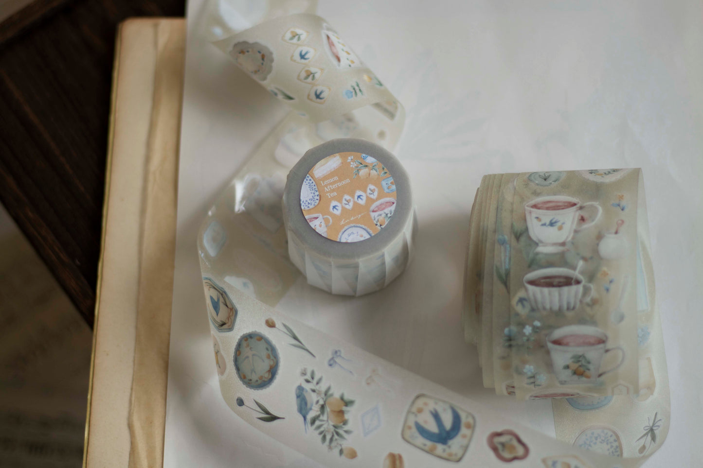 Die-cut PET Tape | Lemon Afternoon Tea (5cm) (with Starry Foil)