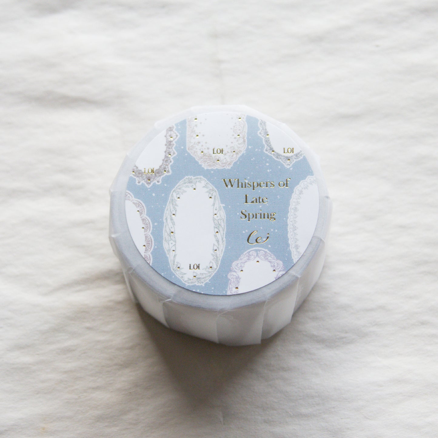 Label Sticker Roll | Whispers of Late Spring – Lace Frame (3cm) (with Gold Foil)