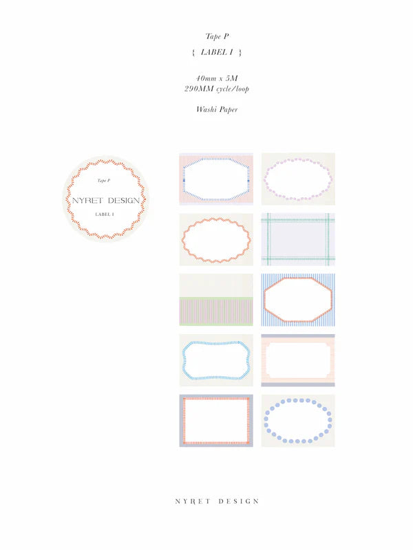 Washi Tape | Tape P - Label I