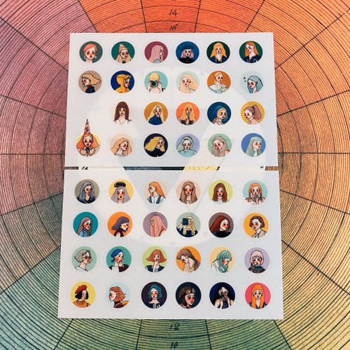 Transfer Stickers | Girl circle stand