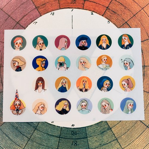 Transfer Stickers | Girl circle stand