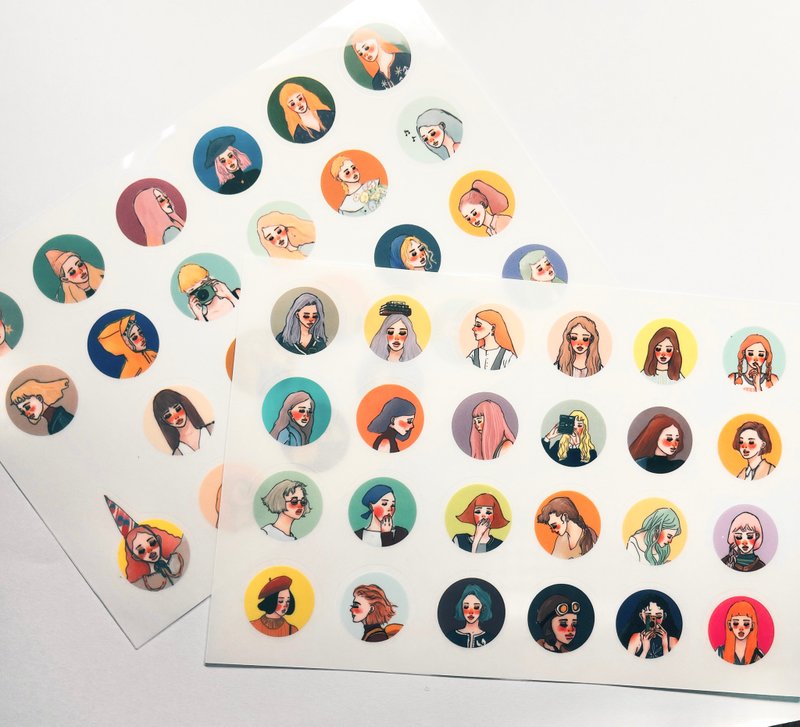 Transfer Stickers | Girl circle stand