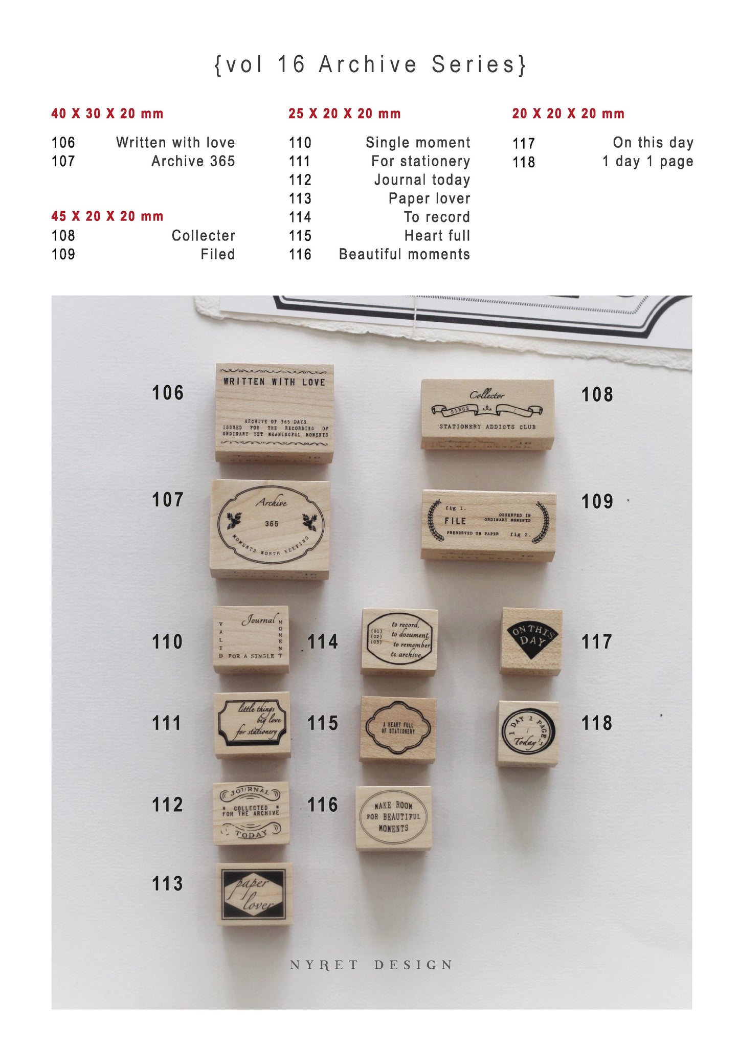 Nyret Stamps | Vol 16 Archive Series (13 designs)