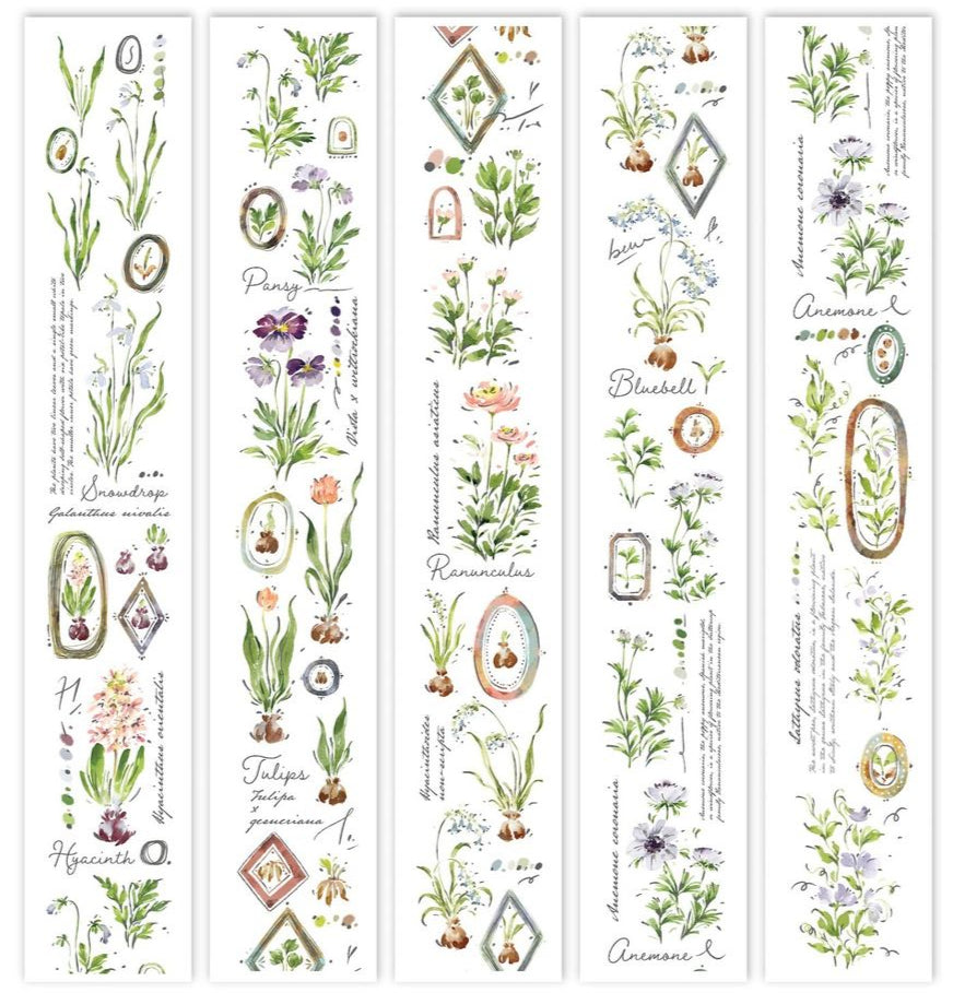 (PRE ORDER) Washi Tape | A Year of Blossom Spring (5cm) (with Silver Foil)