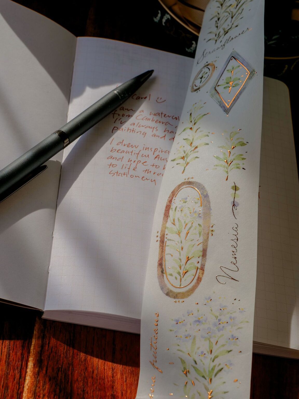(PRE ORDER) Washi Tape | A Year of Blossom Autumn (5cm) (with Bronze Gold Foil)