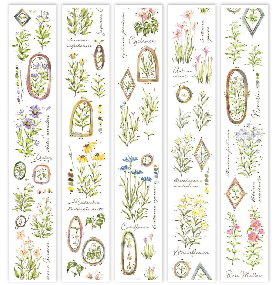 (PRE ORDER) Washi Tape | A Year of Blossom Autumn (5cm) (with Bronze Gold Foil)
