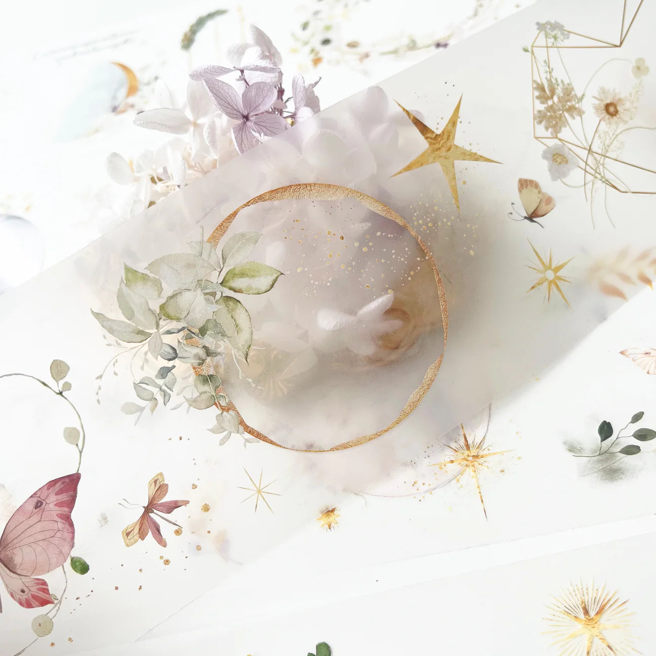 PET Tape | Floral Moon (7cm Matte or 7.6cm Foiled)