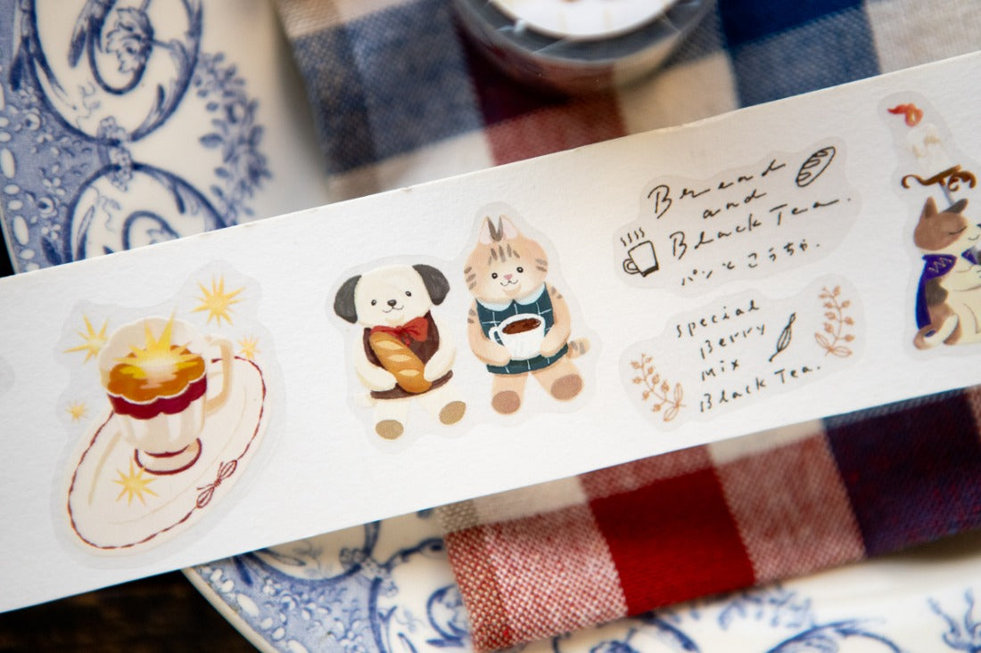 Kiss-cut PET Tape | Tea Room Sleeping Cat (4.5cm)