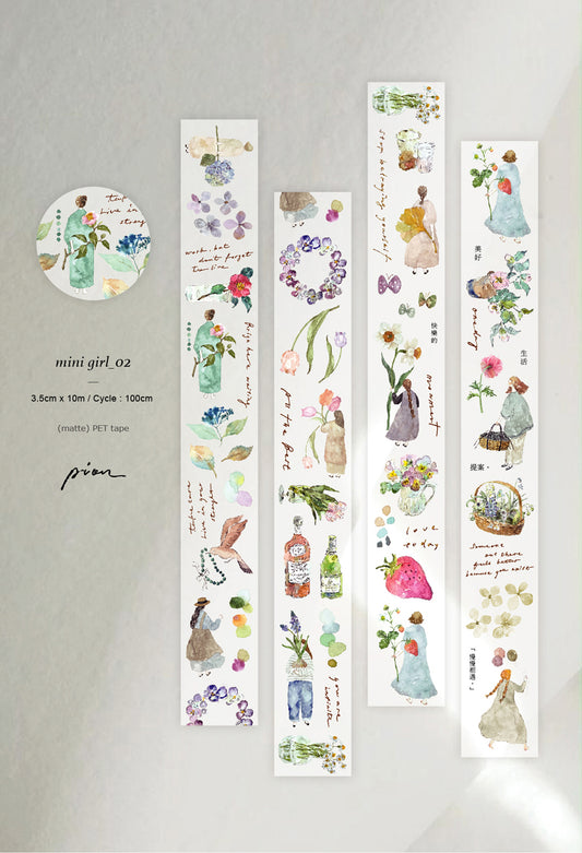 Matte PET Tape |  mini girl 2 (3.5cm)