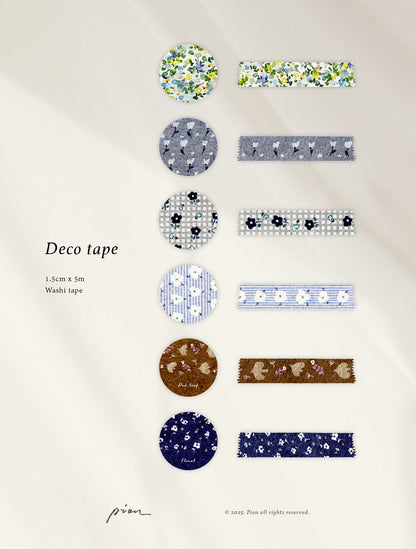 Washi Tape | Deco Tape 1 - 6 (1.5cm) (with options)