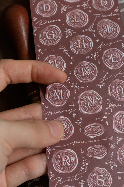 Die-cut Paper Tape | A–Z Wax Seal Stickers (7cm)