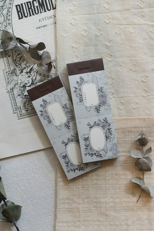 Letter Pad | Old Book Page - Rose Frame