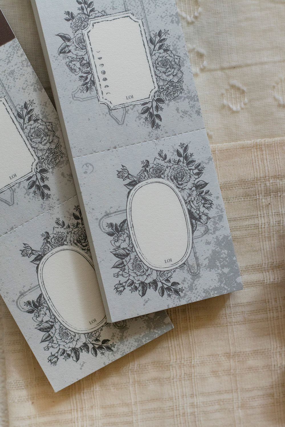 Letter Pad | Old Book Page - Rose Frame