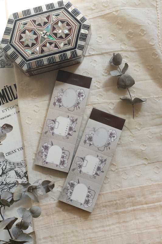 Letter Pad | Old Book Page - Hibiscus Frame