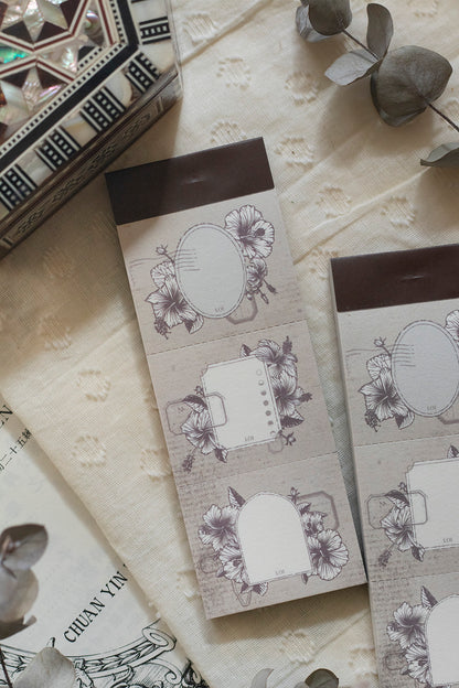 Letter Pad | Old Book Page - Hibiscus Frame