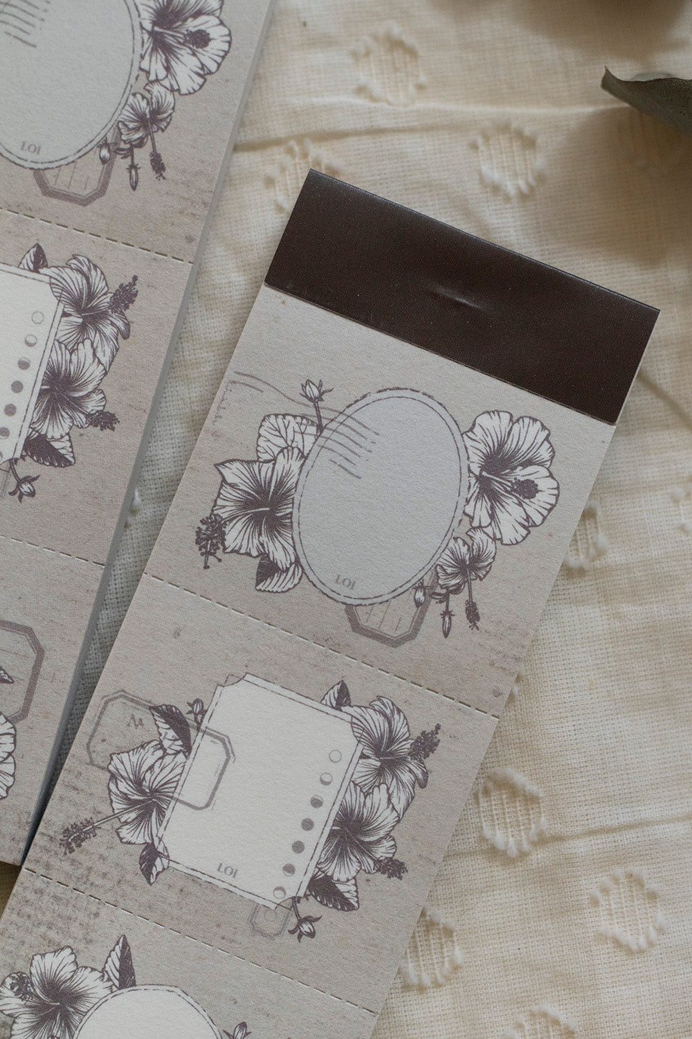 Letter Pad | Old Book Page - Hibiscus Frame
