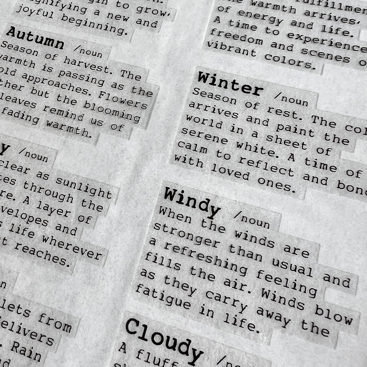 Transfer Stickers | Dictionary Words Vol.2