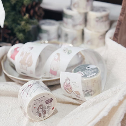 Kiss-cut Washi Tape | Matcha Latte & Berry Milk Tea (3cm)