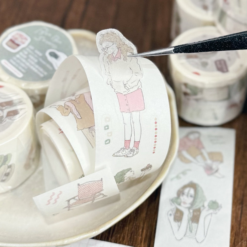Kiss-cut Washi Tape | Matcha Latte & Berry Milk Tea (3cm)