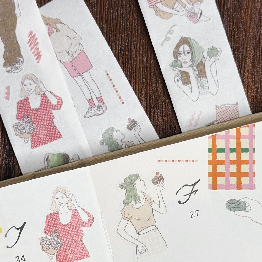 Kiss-cut Washi Tape | Matcha Latte & Berry Milk Tea (3cm)