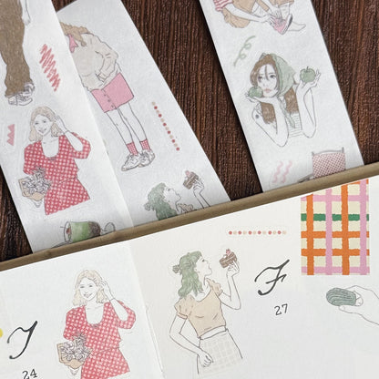 Kiss-cut Washi Tape | Matcha Latte & Berry Milk Tea (3cm)
