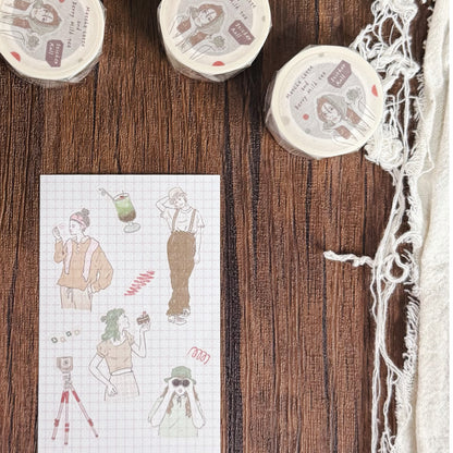 Kiss-cut Washi Tape | Matcha Latte & Berry Milk Tea (3cm)