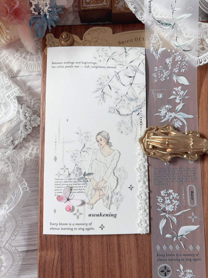 Die-cut Matte PET Tape | Collecting Lily of the Valley (5cm) (Bronzing)
