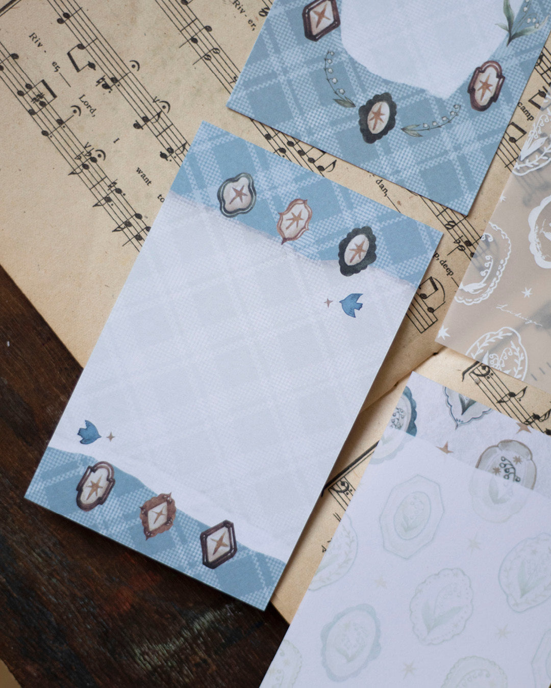 Loi Design Memo | Mini 6 - Lily of the Valley Collection – Floral Plate (Tracing Paper + Double-sided Writing Paper)