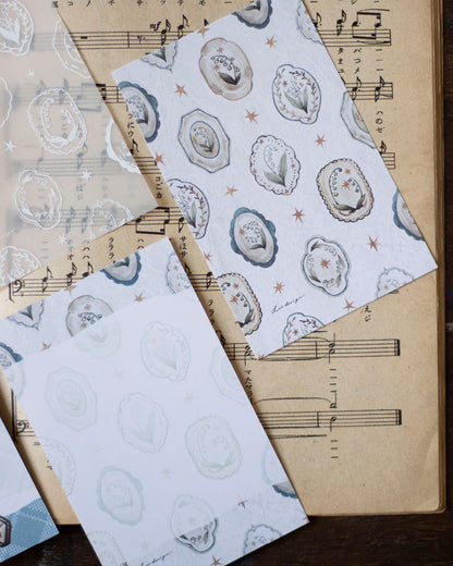 Loi Design Memo | Mini 6 - Lily of the Valley Collection – Floral Plate (Tracing Paper + Double-sided Writing Paper)