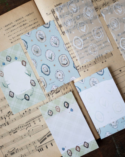 Loi Design Memo | Mini 5 - Lily of the Valley Collection – Floral Plate (Tracing Paper + Double-sided Writing Paper)
