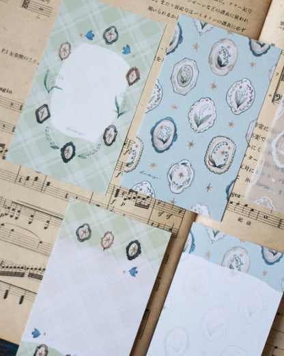 Loi Design Memo | Mini 5 - Lily of the Valley Collection – Floral Plate (Tracing Paper + Double-sided Writing Paper)
