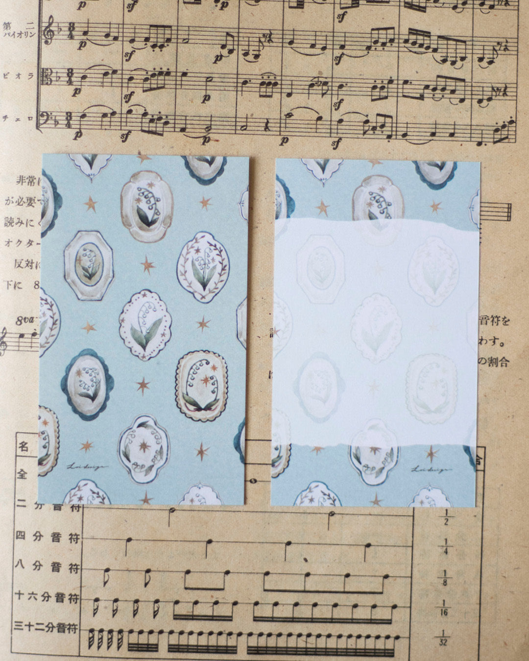 Loi Design Memo | Mini 5 - Lily of the Valley Collection – Floral Plate (Tracing Paper + Double-sided Writing Paper)