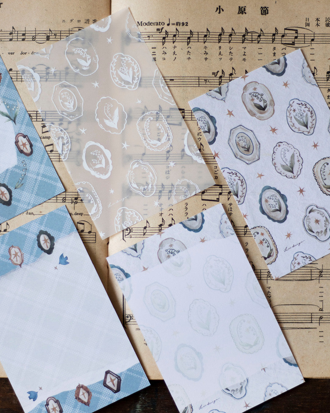 Loi Design Memo | Mini 6 - Lily of the Valley Collection – Floral Plate (Tracing Paper + Double-sided Writing Paper)