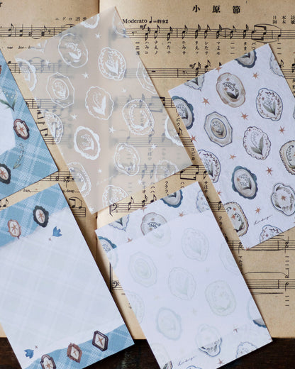 Loi Design Memo | Mini 6 - Lily of the Valley Collection – Floral Plate (Tracing Paper + Double-sided Writing Paper)