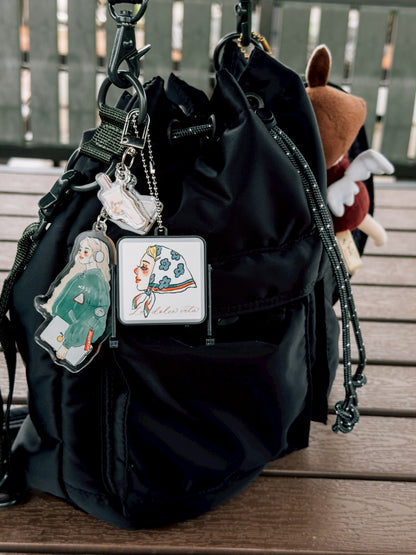 Acrylic charm | Music Girl – Books & Bubble Milk Tea